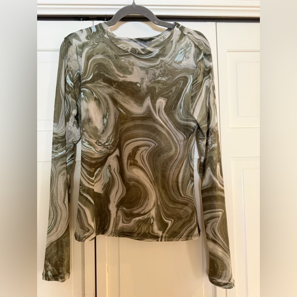 AFRM Marble Print Long Sleeve Top